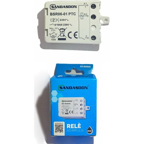 Relais D'impulsions 230v 10a Sandasdon Bsr06 Pour Des Commandes D'éclairage De Plusieurs Points