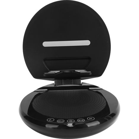 Support de téléphone portable avec haut-parleur Bluetooth 5.0 noir et haut-parleur stéréo sans fil intégré. (1/5)