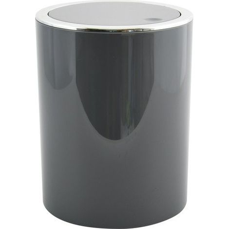 MSV Pattumiera 6 Litri, in plastica ABS, Collezione KAMAKA, Colore Grigio, Ø18,5 x 26 cm (1/7)
