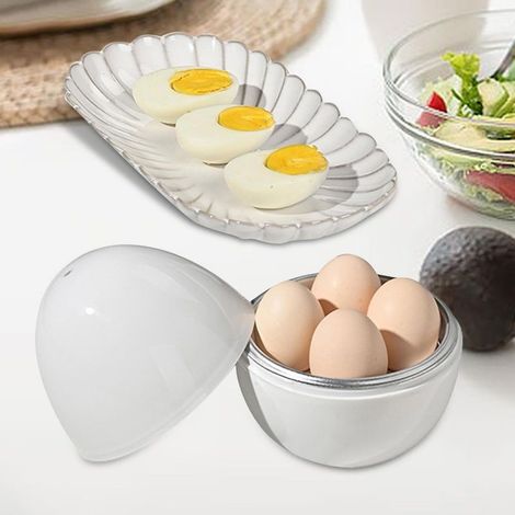 Cuiseur à œufs en aluminium – Cuiseur à œufs pour micro-ondes Appareil portable pour faire bouillir les œufs à la coque, cuiseur à œufs durs et doux, ustensile de cuisine pour une cuisson rapide des (1/5)