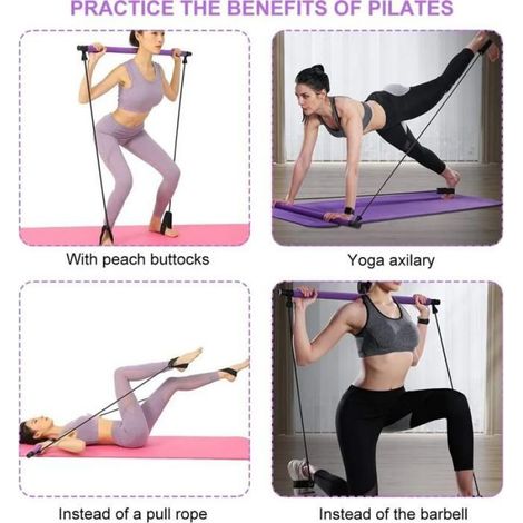 Ensemble barres Pilates - - Violet - Acier - EVA - Résistance (1/5)