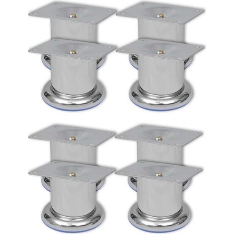 vidaXL Patas de sofá 8 unidades redondas cromadas 60 mm (1/3)