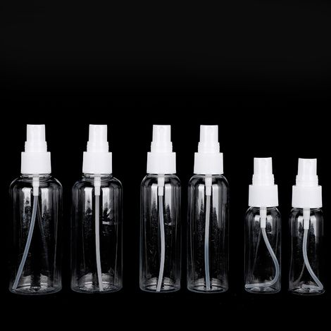 6 Flacons Pulvérisateurs Transparents à Pression, Bouteilles Vides pour Tonique, Liquides, Voyage, Lot de 6, Contenants de Rangement, Format Mini (1/5)