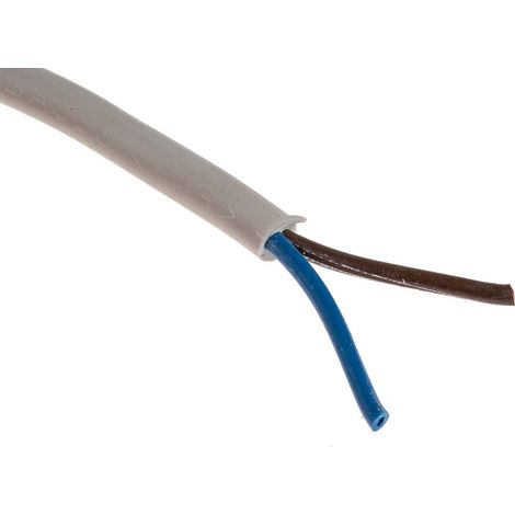 Câble d'alimentation RS PRO 2x0,75 mm², gaine PVC Blanc, 100m ( Prix pour Bobine de 100 Mètres )