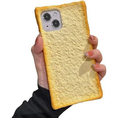 Witzige Handyhülle für iPhone 12 Pro, Hülle mit vier Ecken in Form eines Frühstückstoasts, rutschfestes und stoßdämpfendes Silikon, robuster Schutz, originelles Design. (1/5)