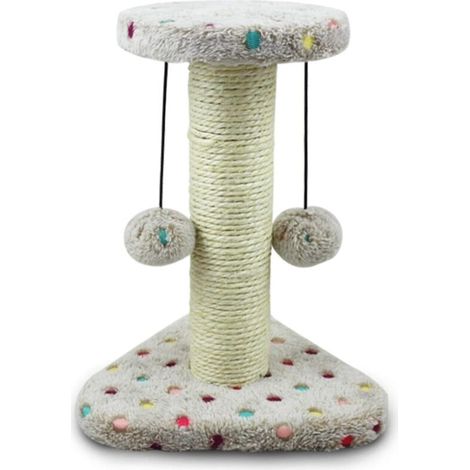 Ulisem Poteau à gratter en sisal pour petits chats, tour d'escalade pour chatons, poteau à gratter, arbre à grimper, tour de jeu avec jouet suspendu pour chats, marron, 22 x 20 x 28 cm. (1/4)