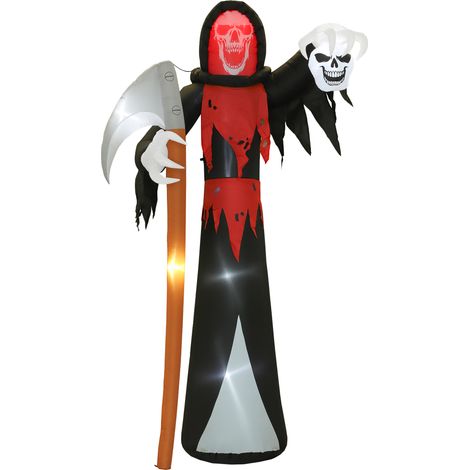 Halloween-Dekoration 3,7 m riesiger Sensenmann mit LED-Beleuchtung Leuchtende Luftfigur für Outdoor (1/5)