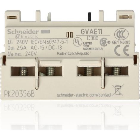 SCHNEIDER GVAE11 - Contatto Ausiliario Frontale TeSys GV 1NA+1NC Vite (1/8)