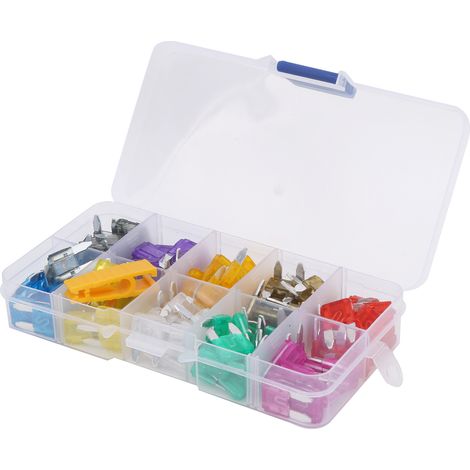 Assortiment de 121 fusibles à lames de 2/3/5/7,5/10/15/20/25/30/35 A avec clip de fixation (1/5)