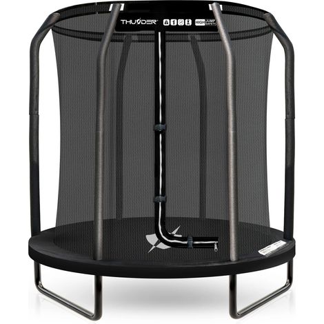 Trampoline THUNDER ELITE-BLACK 4,5FT 140cm pour enfants pack complet avec filet de sécurité (1/5)