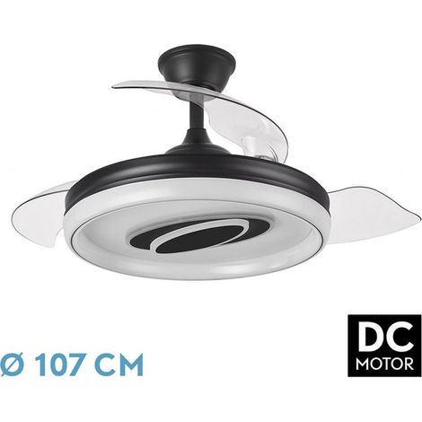Ventilador de techo DC "Maracaná" regulable con mando a distancia (57W 3CCT 5980lm) color negro y blanco