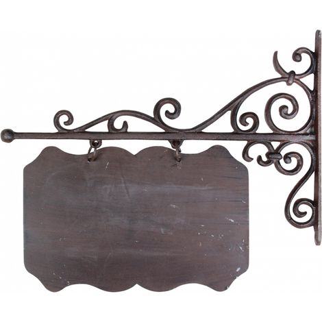 Ac-Deco – Enseigne rectangulaire en fonte – Dimensions L 45,2 cm x l 3 cm x H 39,2 cm – Fixation murale – Décorative et moulée à la main