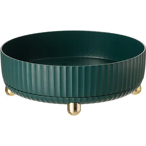 Étagère de rangement pivotante pour produits cosmétiques, plateau rotatif multifonctionnel à 360° pour chambre et salle de bain, vert, petit format (1/2)