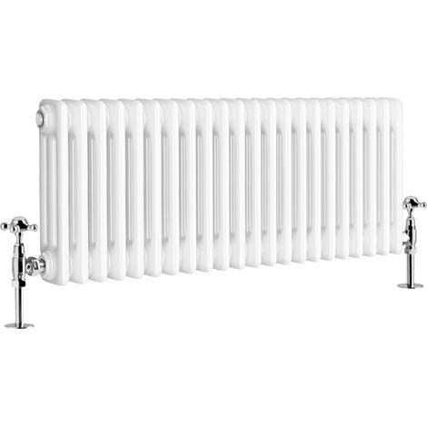 WarmeHaus Traditional Radiator White Triple Panel 300x1012mm (1/4)