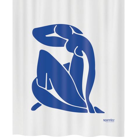 Rideau de douche Polyester THALIA 180x200cm Royal Blue Spirella (1/3)