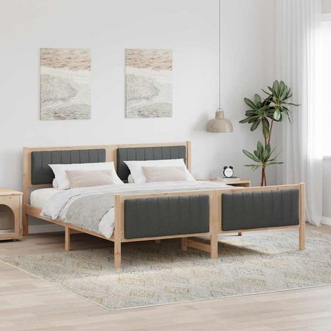 Estructura de cama Negro y gris oscuro 180 x 200 cm (1/5)