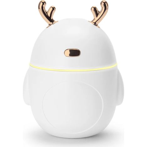 Humidificateur d'air en forme de cerf (blanc) avec générateur de brouillard frais ultrasonique USB et lumière LED (1/5)
