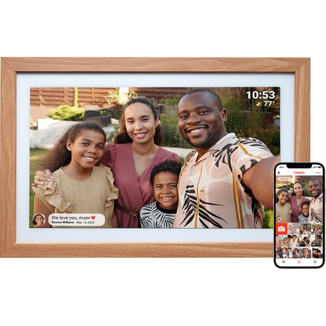 Cornice portafoto Denver PFF-2162LW Frameo FHD in legno chiaro (1/5)