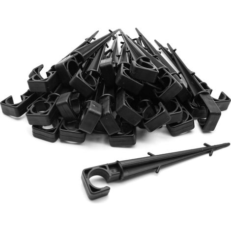 Sollbry Piquet Goutte A Goutte Lot 50 Piquet Bâton Plat Support Tuyau Arrosage Piquet De Fixation pour Arrosage Automatique Pour Jardin, Potager, Brumisateur Terrasse (1/5)
