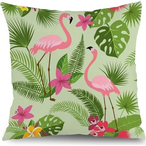 Housses de coussin plantes fleurs, décoration jardin terrasse,50×50cm (1/5)