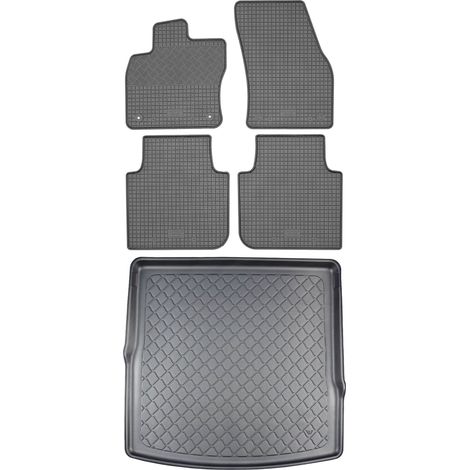 Volkswagen Tiguan II Alspace SUV (5 portes) à partir de novembre 2017 - Ensemble de tapis de sol en caoutchouc + tapis de coffre