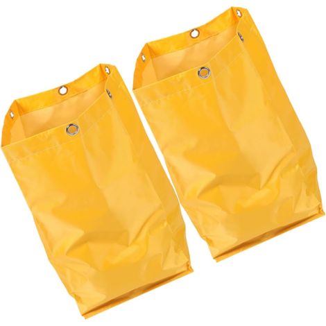 Cleaning Bag for Cart 2 Pieces of Yellow Canvas Heavy Duty