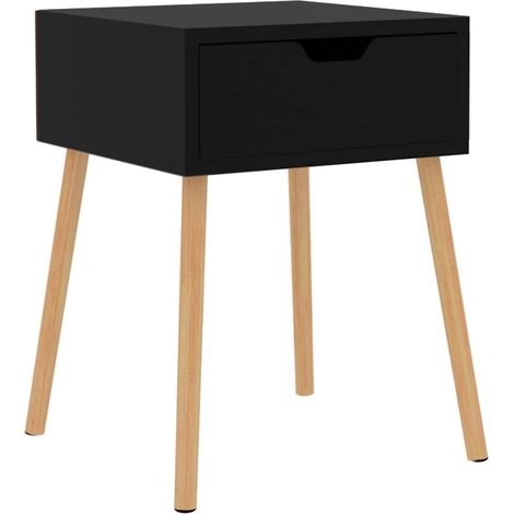 Maison Exclusive - Table de chevet Noir brillant 40x40x56 cm Bois d'ingénierie (1/5)