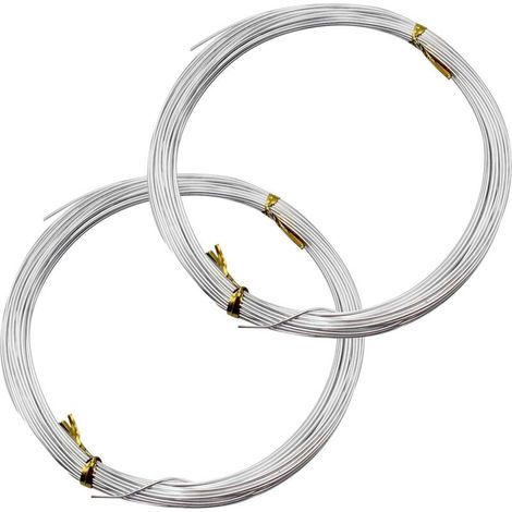 2 Rolls 1mm Aluminum Wire Flexible Metal Wire Iron Wire Suitable for Craft Production of Bracelets, Necklaces, Beads etc (Silver White)