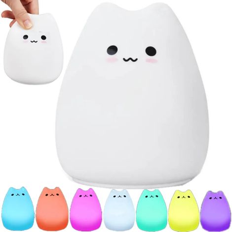 Lampada da comodino a LED in silicone per bambini e neonati, con luce soffusa regolabile, interfaccia USB, ideale per la cameretta dei bambini o come regalo.