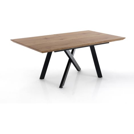 Tavolo allungabile effetto legno finitura rovere cm. H.76xP.90xL.160