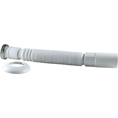 Tube siphon extensible blanc avec écrou métallique 11/2x40 cis