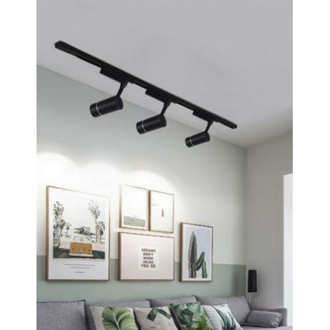 TrAdE Shop Traesio - Faro Proiettore Binario 30w Led Cob Luce 6500k 3000k 4000k Faretto Nero F30w-07h - -Bianco Freddo -