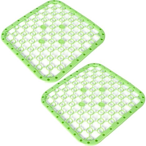 Grille d'évier en plastique, tapis de protection antidérapant pour la vaisselle, idéal pour la cuisine, la salle de bain, le sous-sol et le garage (vert). (1/4)