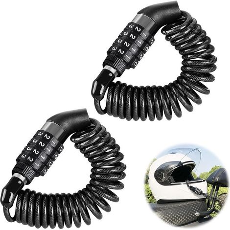 2 Pièces Antivol Trottinette Antivol Velo Electrique Antivol Casque Moto avec 4 Chiffres Cadenas Velo pour Motos Scooters Portes de Voiture Garages (1/5)