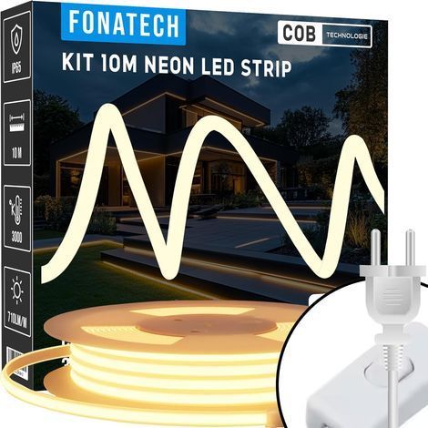 1 Kit Ruban Led 220V, Silicone Étanche Ip65, Blanc Chaud 3000K, 60led/M, Pour Intérieur Extérieur (1/5)