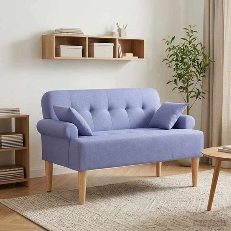 Loveseat con bottoni imbottiti Blu jeans 120 x 65 x 79 cm vidaXL (1/5)