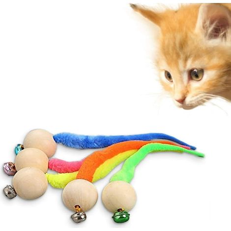 Pêche Interactive pour Chat, Jouet pour Chat, Jouet de Simulation de ver avec Cloche pour Animal de Compagnie, dernier Jouet de Cloche de Chat à Boule tremblante, Balle Interactive 2 (1/5)