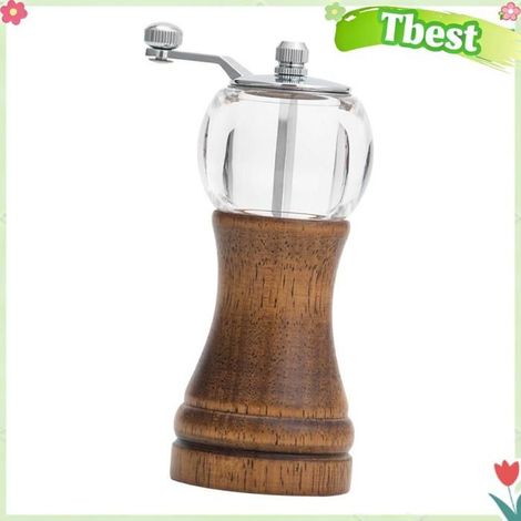 Tbest broyeur à poivre et sel Moulin à épices manuel, moulin à poivre Vintage, grossièreté réglable, bois electromenager capsule (1/5)