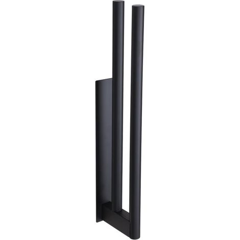 Toallero de doble brazo, toallero de baño, toallero autoadhesivo de pared, 39 cm, negro (1/5)