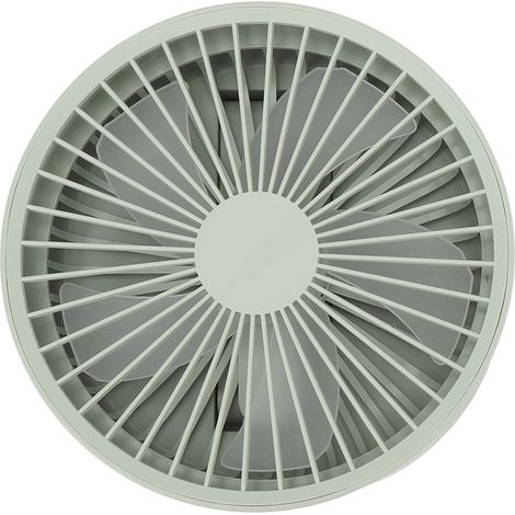 Ventilateur de bureau pliable à 3 vitesses avec affichage numérique, rechargeable par USB, télécommande, veilleuse intégrée, vert et gris. Idéal pour le bureau et la maison. (1/5)
