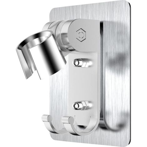 Supporto per soffione doccia, supporto regolabile per soffione doccia a mano (con 2 ganci) (1/5)