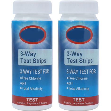 2 Flacons Bandelettes Test 3 en 1 Chlore Libre pH Alcalinité Totale pour Aquarium (1/5)
