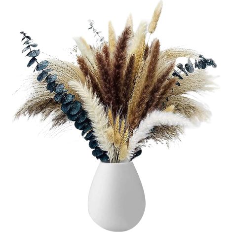 Fleurs Séchées Naturelles, Décoration de la Pampas Séchée, 33-43 cm Bouquet Mélange Fleurs Séchées, pour Mariage Table Salon Vases Boho Home Deco (1/5)