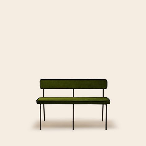 Banc en Velours uni Dalila et passepoil noir YSABEAU (1/4)