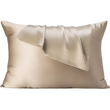 Funda de almohada de seda pura, con cremallera oculta, cuida la piel y el cabello, 1 unidad (1/5)