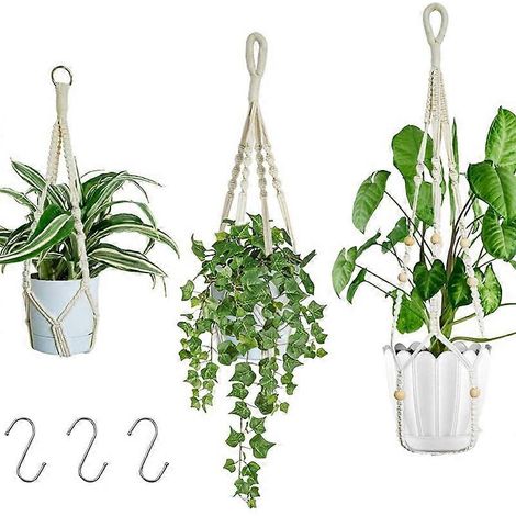 Support suspendu pour jardinière en corde, support pour pot de fleurs (1/5)