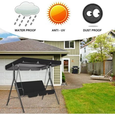 Toit De Rechange pour Balancelle De Jardin, Housse Balancelle Jardin 3 Places, Housse de Protection pour balancelle de terrasse, Imperméable, Résistant au Soleil (164 114 15cm)
