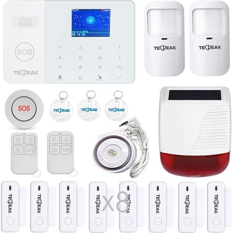 Système d'alarme domestique sans câbles, kit d'alarme WiFi/gsm avec sécurité sirène qui fournit un mode très efficace pour protéger votre maison et votre bureau, etc. (A6) (1/5)