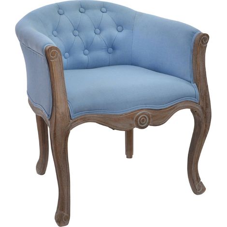 Fauteuil chic bleu en bois élégance salon - Bleu ciel doux (1/4)