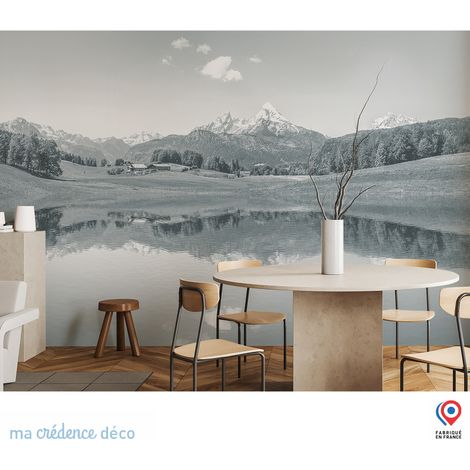 Papier peint : Lac et montagne - Intissé - L.300 x H.280 cm - Marron clair (1/3)